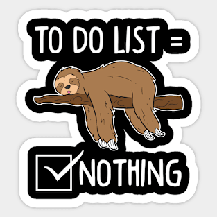 Sloth Tired Sleeping Sloth Todo List Sticker